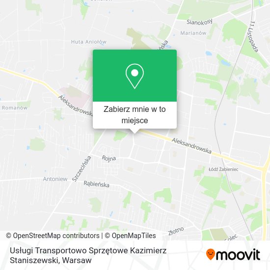 Mapa Usługi Transportowo Sprzętowe Kazimierz Staniszewski