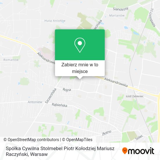 Mapa Spółka Cywilna Stolmebel Piotr Kołodziej Mariusz Raczyński