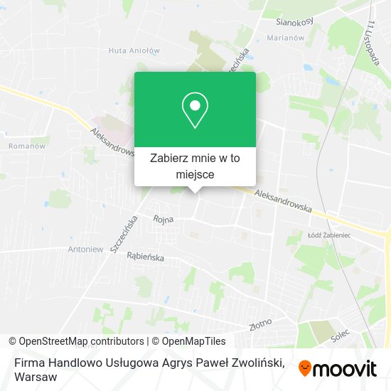 Mapa Firma Handlowo Usługowa Agrys Paweł Zwoliński