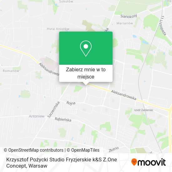 Mapa Krzysztof Pożycki Studio Fryzjerskie k&S Z.One Concept