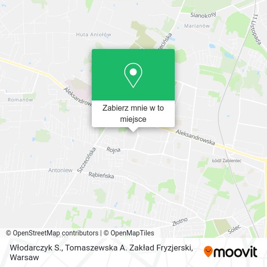 Mapa Włodarczyk S., Tomaszewska A. Zakład Fryzjerski