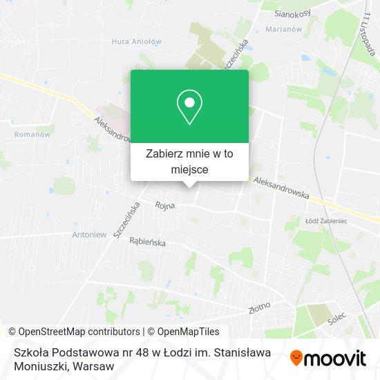 Mapa Szkoła Podstawowa nr 48 w Łodzi im. Stanisława Moniuszki