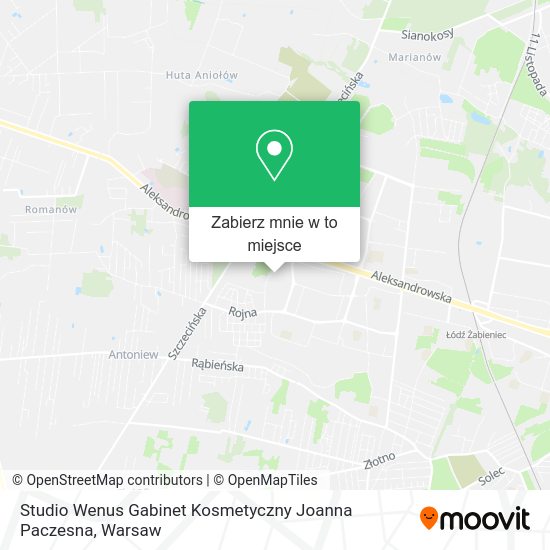 Mapa Studio Wenus Gabinet Kosmetyczny Joanna Paczesna