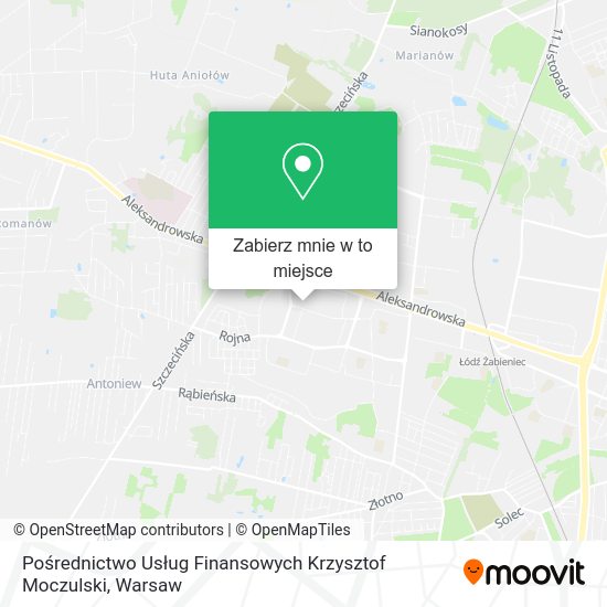 Mapa Pośrednictwo Usług Finansowych Krzysztof Moczulski