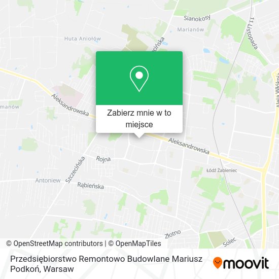 Mapa Przedsiębiorstwo Remontowo Budowlane Mariusz Podkoń