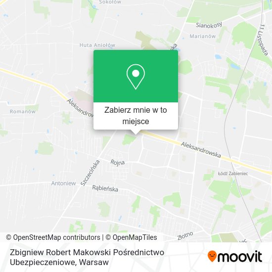 Mapa Zbigniew Robert Makowski Pośrednictwo Ubezpieczeniowe