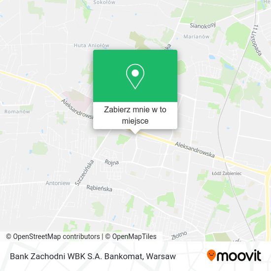 Mapa Bank Zachodni WBK S.A. Bankomat