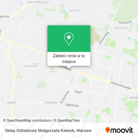 Mapa Sklep Odzieżowy Małgorzata Kawnik