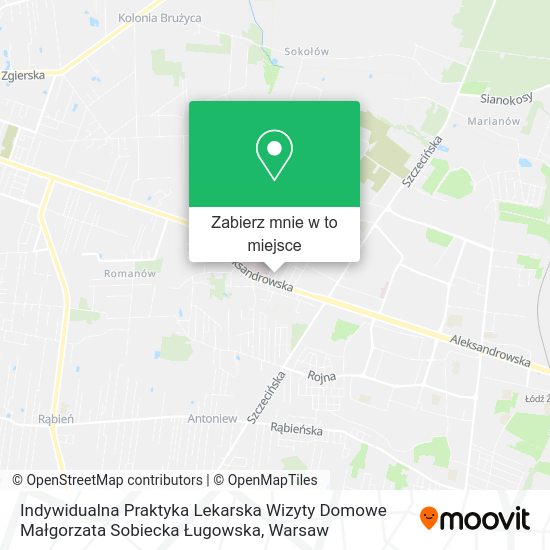 Mapa Indywidualna Praktyka Lekarska Wizyty Domowe Małgorzata Sobiecka Ługowska