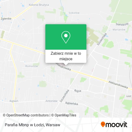 Mapa Parafia Mbnp w Łodzi