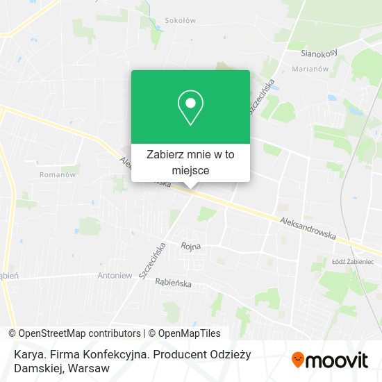 Mapa Karya. Firma Konfekcyjna. Producent Odzieży Damskiej