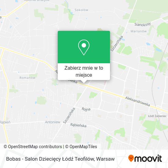 Mapa Bobas - Salon Dziecięcy Łódź Teofilów