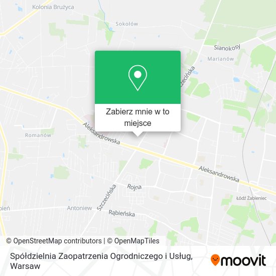 Mapa Spółdzielnia Zaopatrzenia Ogrodniczego i Usług