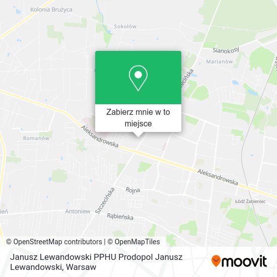 Mapa Janusz Lewandowski PPHU Prodopol Janusz Lewandowski