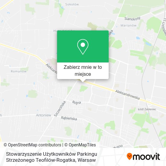 Mapa Stowarzyszenie Użytkowników Parkingu Strzeżonego Teofilów-Rogatka