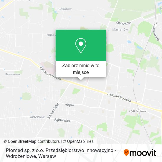 Mapa Piomed sp. z o.o. Przedsiębiorstwo Innowacyjno - Wdrożeniowe