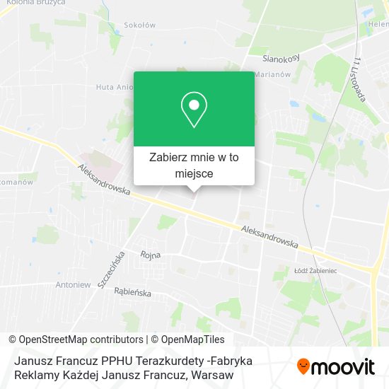 Mapa Janusz Francuz PPHU Terazkurdety -Fabryka Reklamy Każdej Janusz Francuz