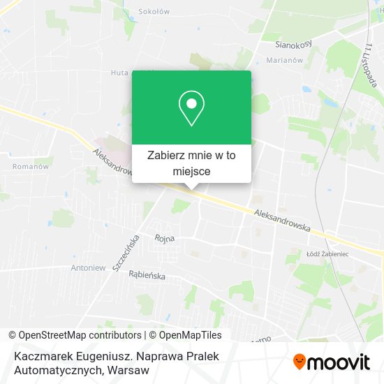 Mapa Kaczmarek Eugeniusz. Naprawa Pralek Automatycznych