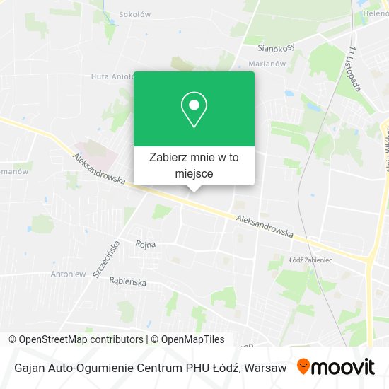 Mapa Gajan Auto-Ogumienie Centrum PHU Łódź