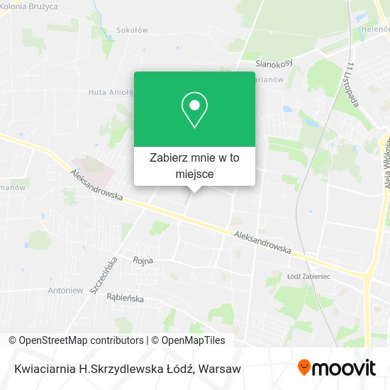 Mapa Kwiaciarnia H.Skrzydlewska Łódź