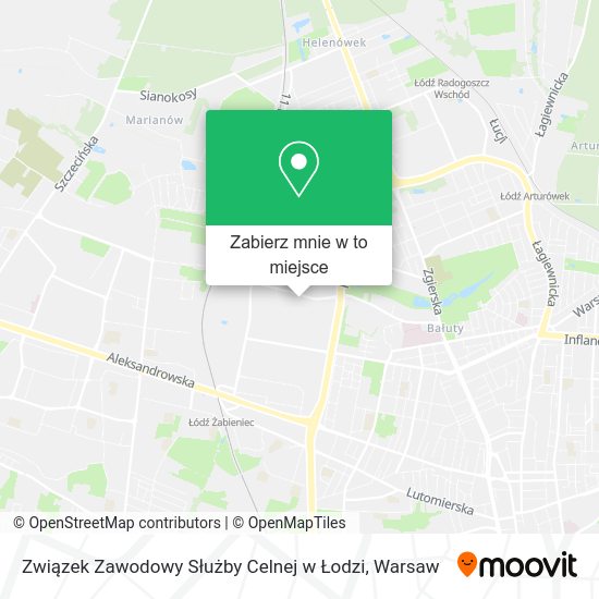 Mapa Związek Zawodowy Służby Celnej w Łodzi