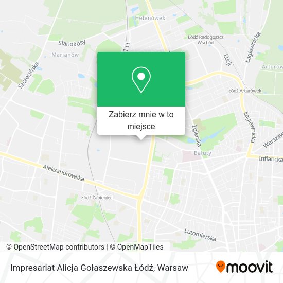 Mapa Impresariat Alicja Gołaszewska Łódź