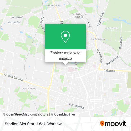 Mapa Stadion Sks Start Łódź