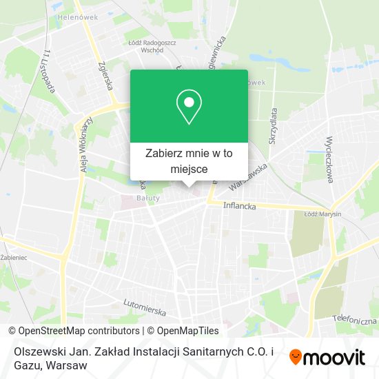 Mapa Olszewski Jan. Zakład Instalacji Sanitarnych C.O. i Gazu