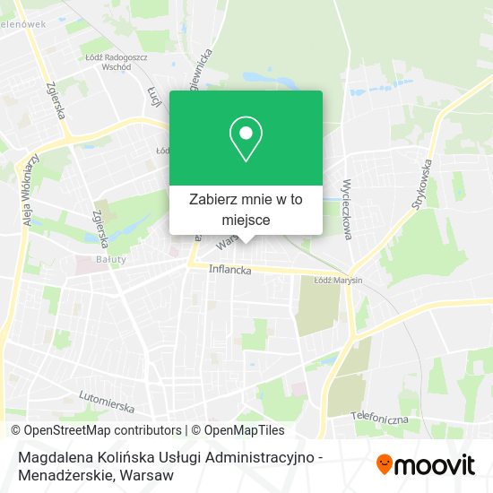 Mapa Magdalena Kolińska Usługi Administracyjno - Menadżerskie