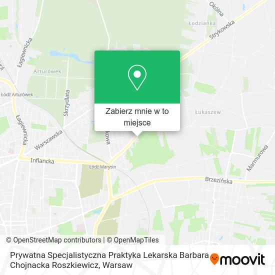 Mapa Prywatna Specjalistyczna Praktyka Lekarska Barbara Chojnacka Roszkiewicz