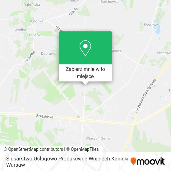 Mapa Ślusarstwo Usługowo Produkcyjne Wojciech Kanicki