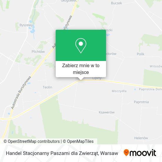 Mapa Handel Stacjonarny Paszami dla Zwierząt