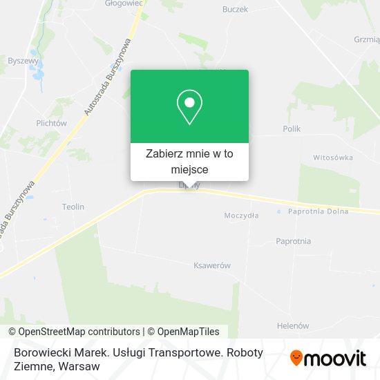 Mapa Borowiecki Marek. Usługi Transportowe. Roboty Ziemne