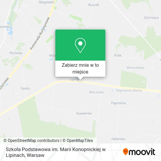 Mapa Szkoła Podstawowa im. Marii Konopnickiej w Lipinach