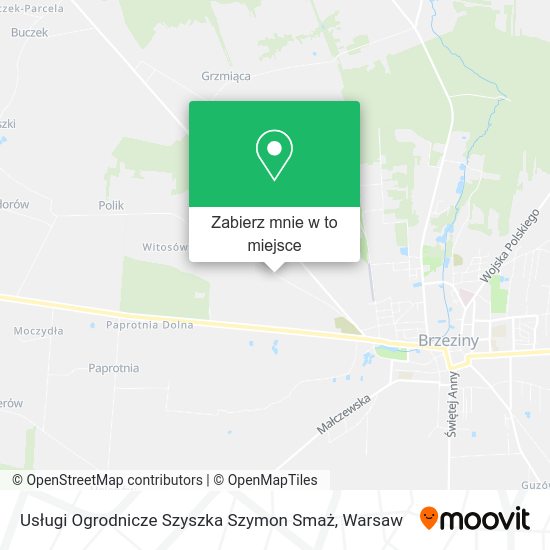 Mapa Usługi Ogrodnicze Szyszka Szymon Smaż