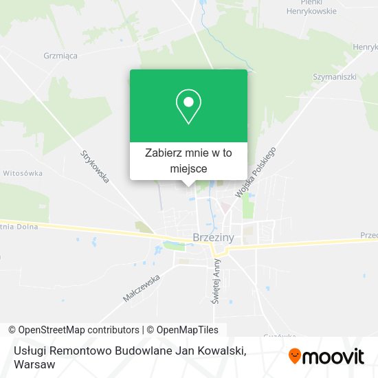 Mapa Usługi Remontowo Budowlane Jan Kowalski