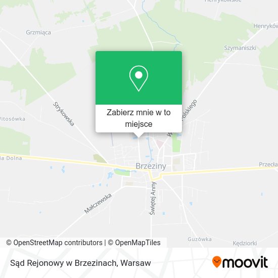 Mapa Sąd Rejonowy w Brzezinach