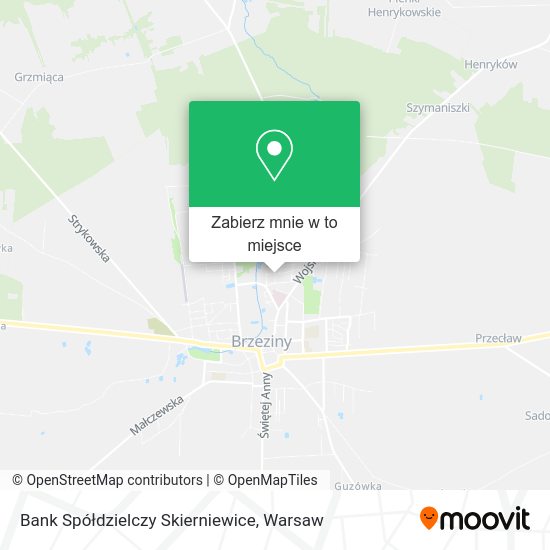 Mapa Bank Spółdzielczy Skierniewice