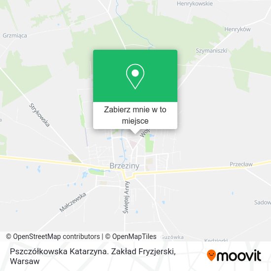 Mapa Pszczółkowska Katarzyna. Zakład Fryzjerski