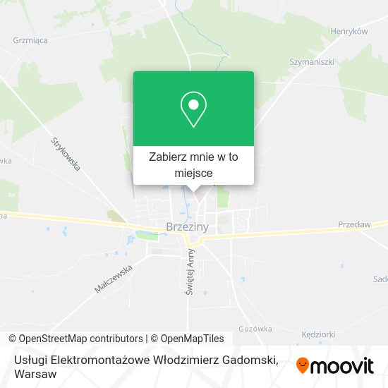 Mapa Usługi Elektromontażowe Włodzimierz Gadomski