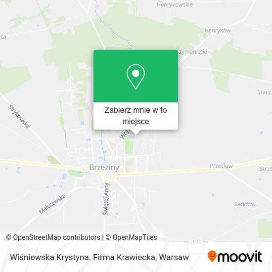 Mapa Wiśniewska Krystyna. Firma Krawiecka