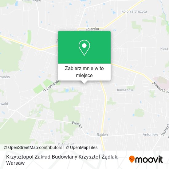 Mapa Krzysztopol Zakład Budowlany Krzysztof Żądlak