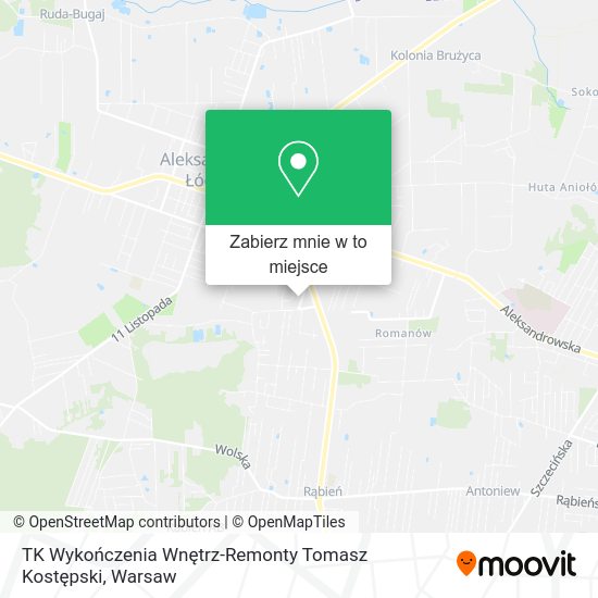 Mapa TK Wykończenia Wnętrz-Remonty Tomasz Kostępski