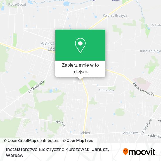 Mapa Instalatorstwo Elektryczne Kurczewski Janusz