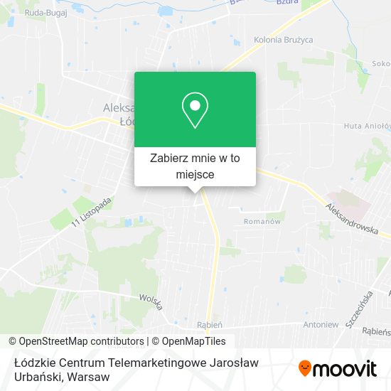 Mapa Łódzkie Centrum Telemarketingowe Jarosław Urbański