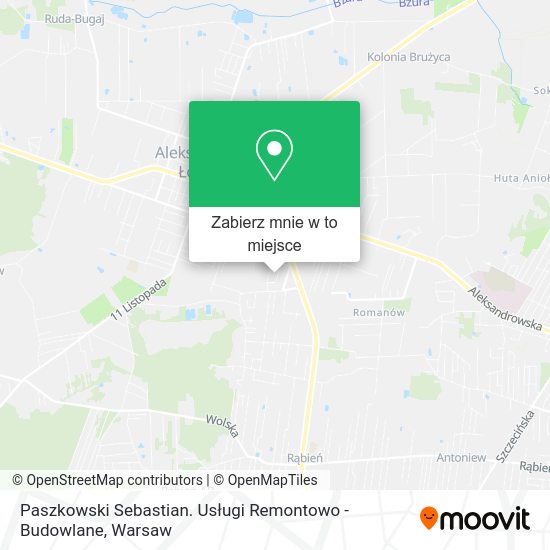 Mapa Paszkowski Sebastian. Usługi Remontowo - Budowlane