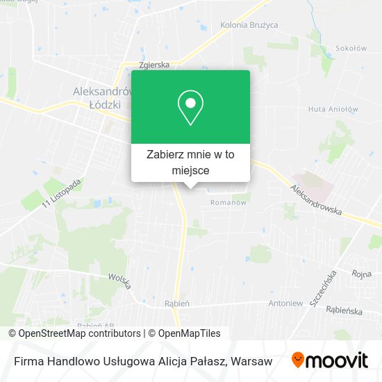 Mapa Firma Handlowo Usługowa Alicja Pałasz