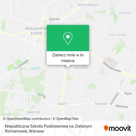 Mapa Niepubliczna Szkoła Podstawowa na Zielonym Romanowie