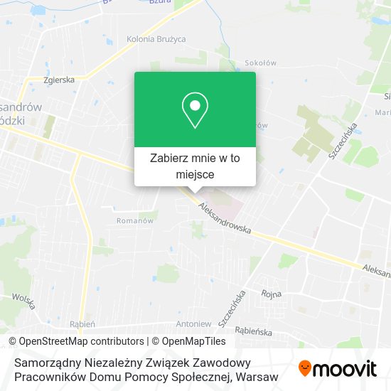 Mapa Samorządny Niezależny Związek Zawodowy Pracowników Domu Pomocy Społecznej