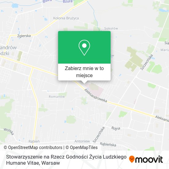 Mapa Stowarzyszenie na Rzecz Godności Życia Ludzkiego Humane Vitae